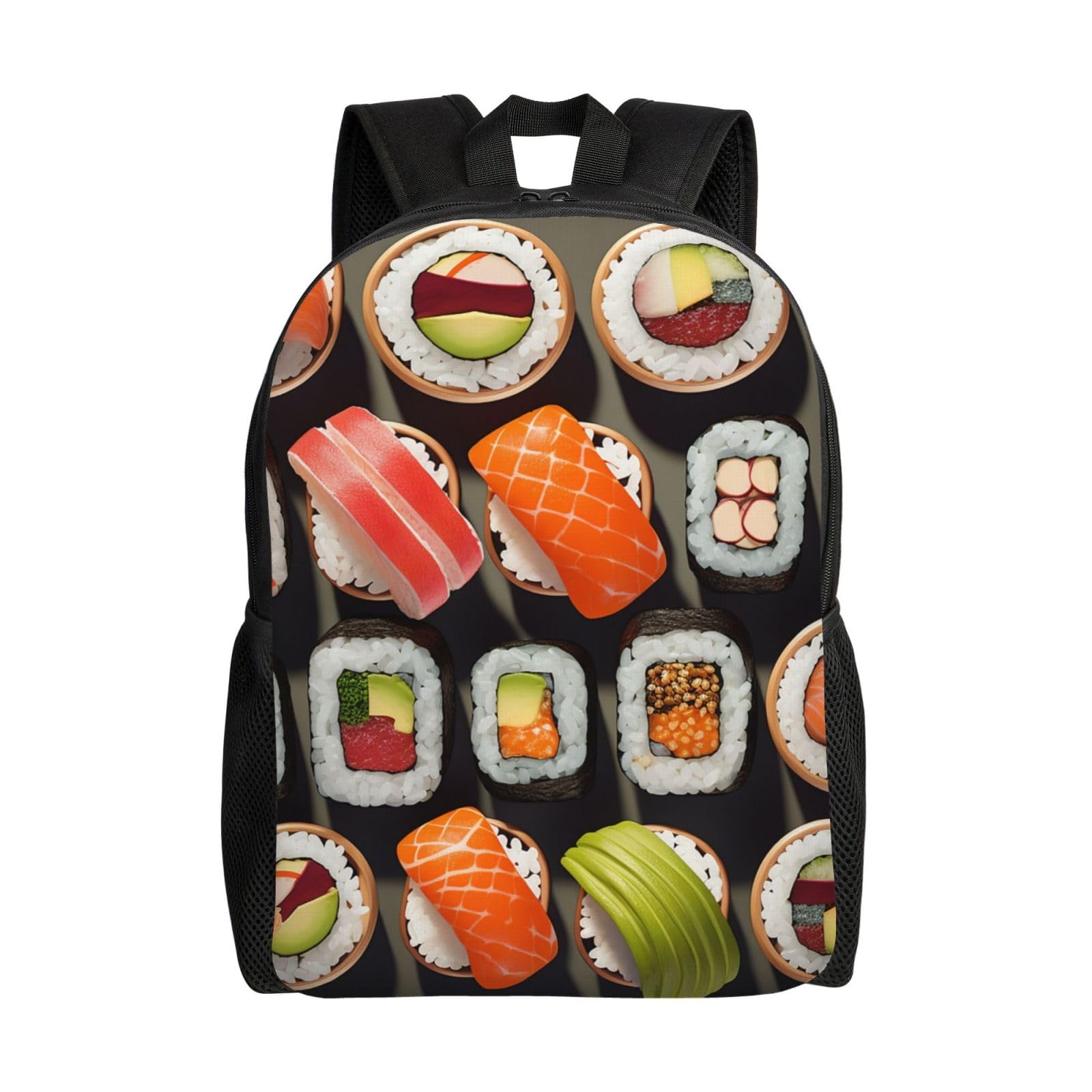 Many Sushi Food Travel Backpack for Women Men Large Laptop Bag 16.1Inch College Bag Casual Daypack