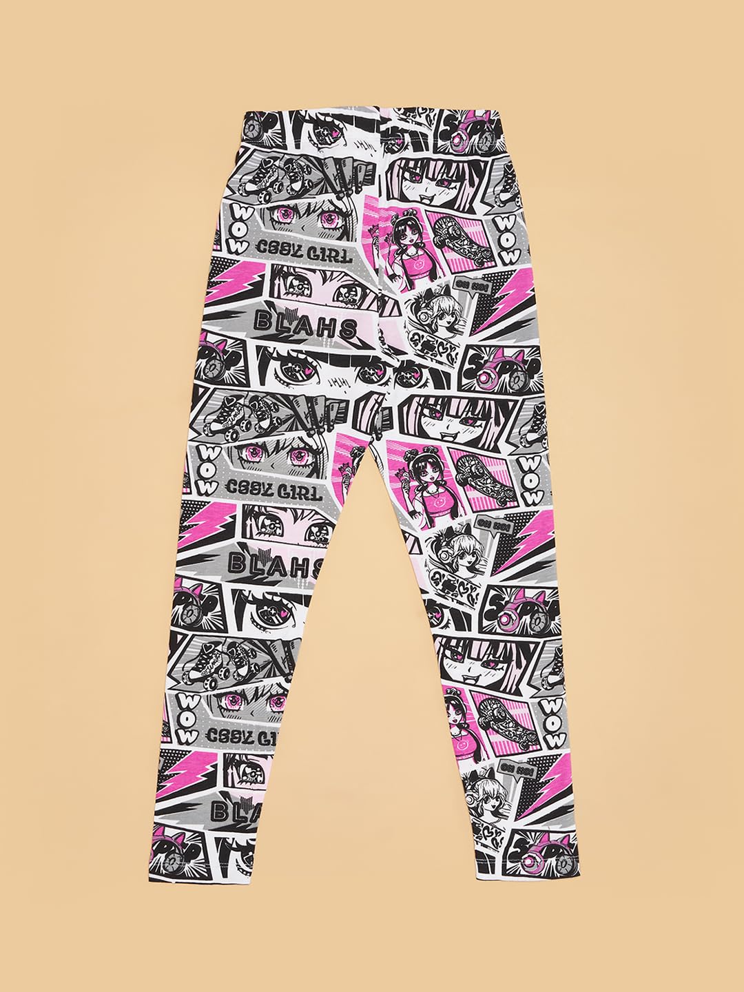 Pantaloons Junior Girl's Regular Fit Leggings (110156337008_Antique White 2