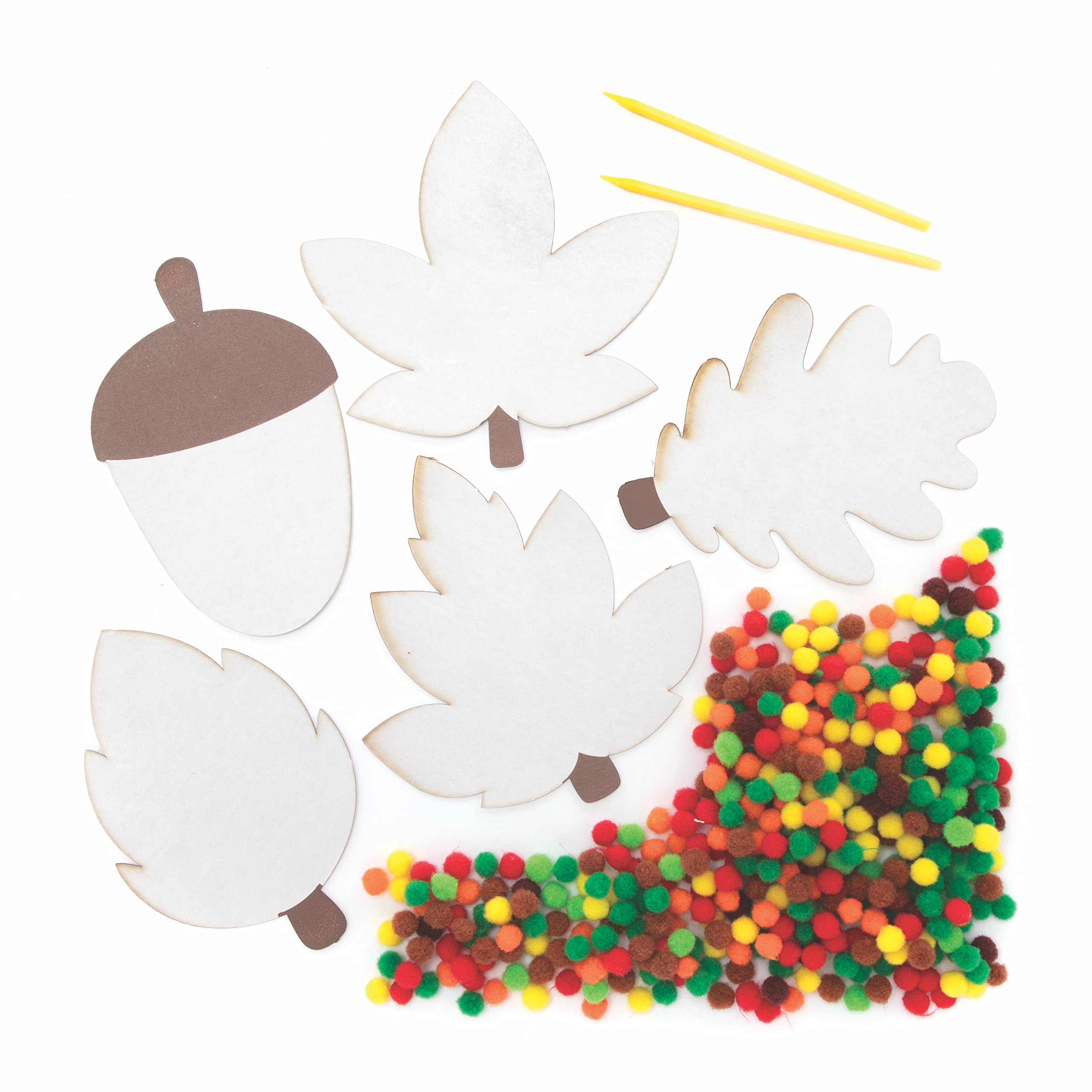 Baker Ross FC549 Pompon Autoadesivi Colori Delle Fate - Set Di 200, Borsetta Per Bambini - Attività Creativa Fai Da Te Per Bimbi, Senza Colla