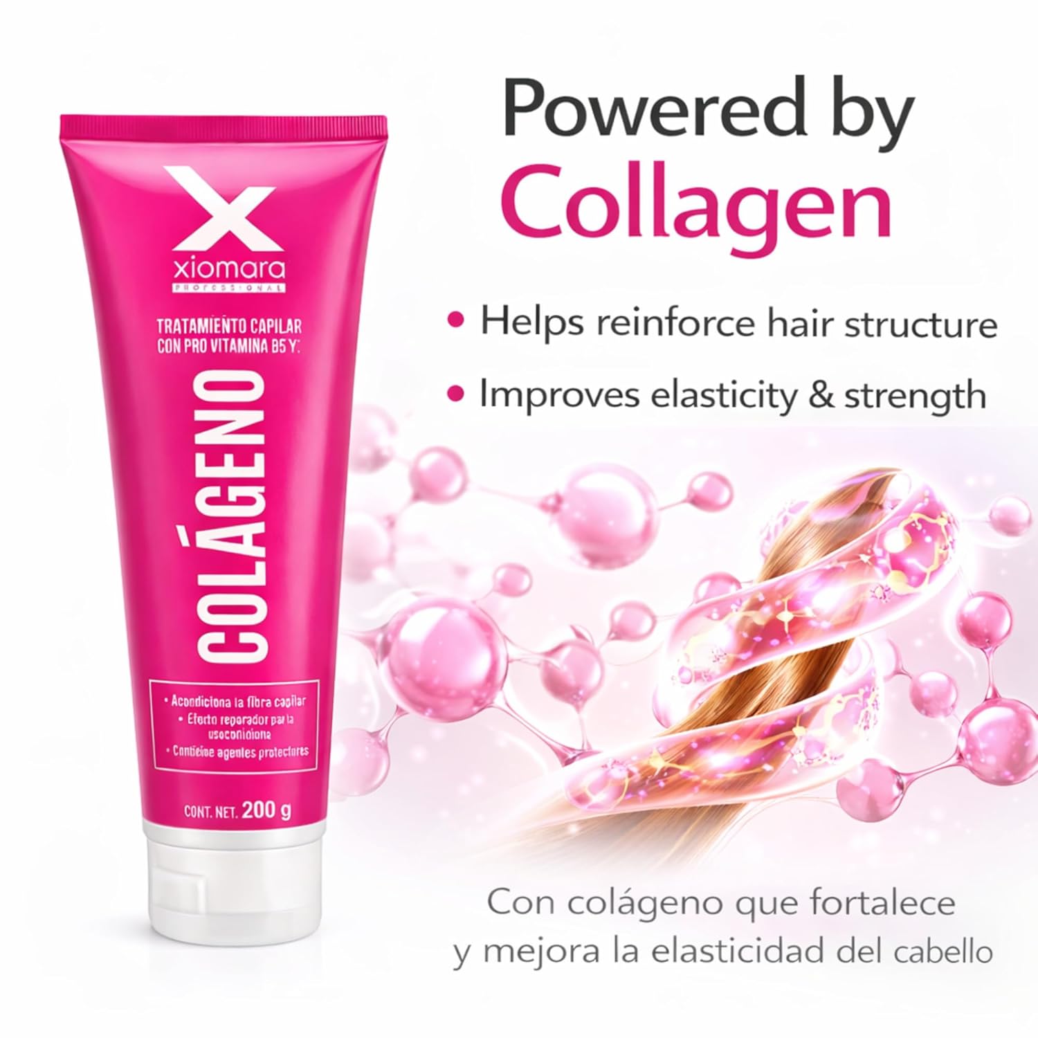 Xiomara Collagen Hair Treatment - 7 oz Dry Hair Treatment to Restore Shine & Strength - Hair Repair Treatment with Collagen Restores Shine & Strength - Image 6