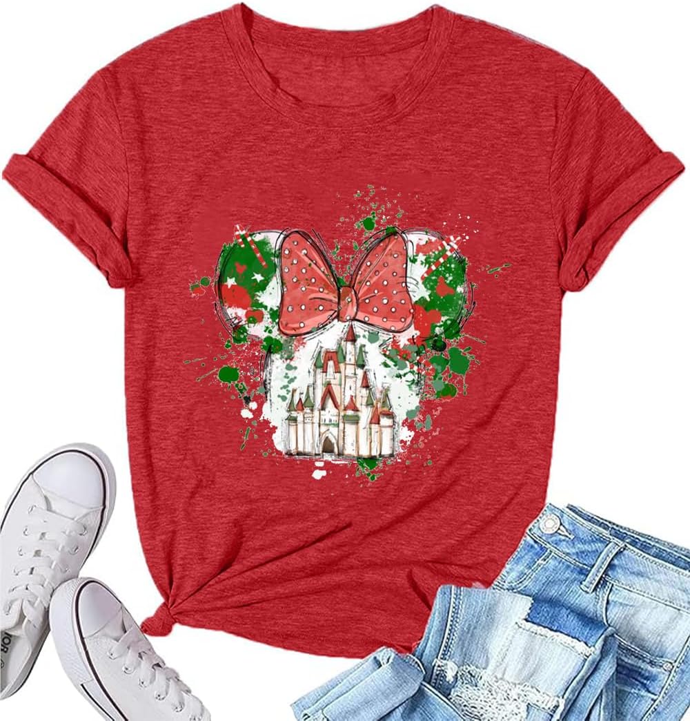 Magic Castle Shirt for Women Cute Kingdom Graphic Tshirt Casual Holiday Vacation Short Sleeve Tee Tops