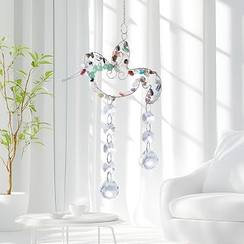 Hummingbird Suncatchers,Handmade Stone Hummingbird Window Hanging Ornament,Rainbow Maker Crystal Prism Suncatcher Outdoor Indoor Home Garden Party Decoration