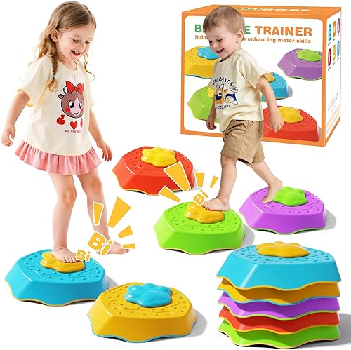 Piedras sonoras para niños, 5 piedras de equilibrio antideslizantes duraderas, que promueven la coordinación y las habilidades motoras de los niños,