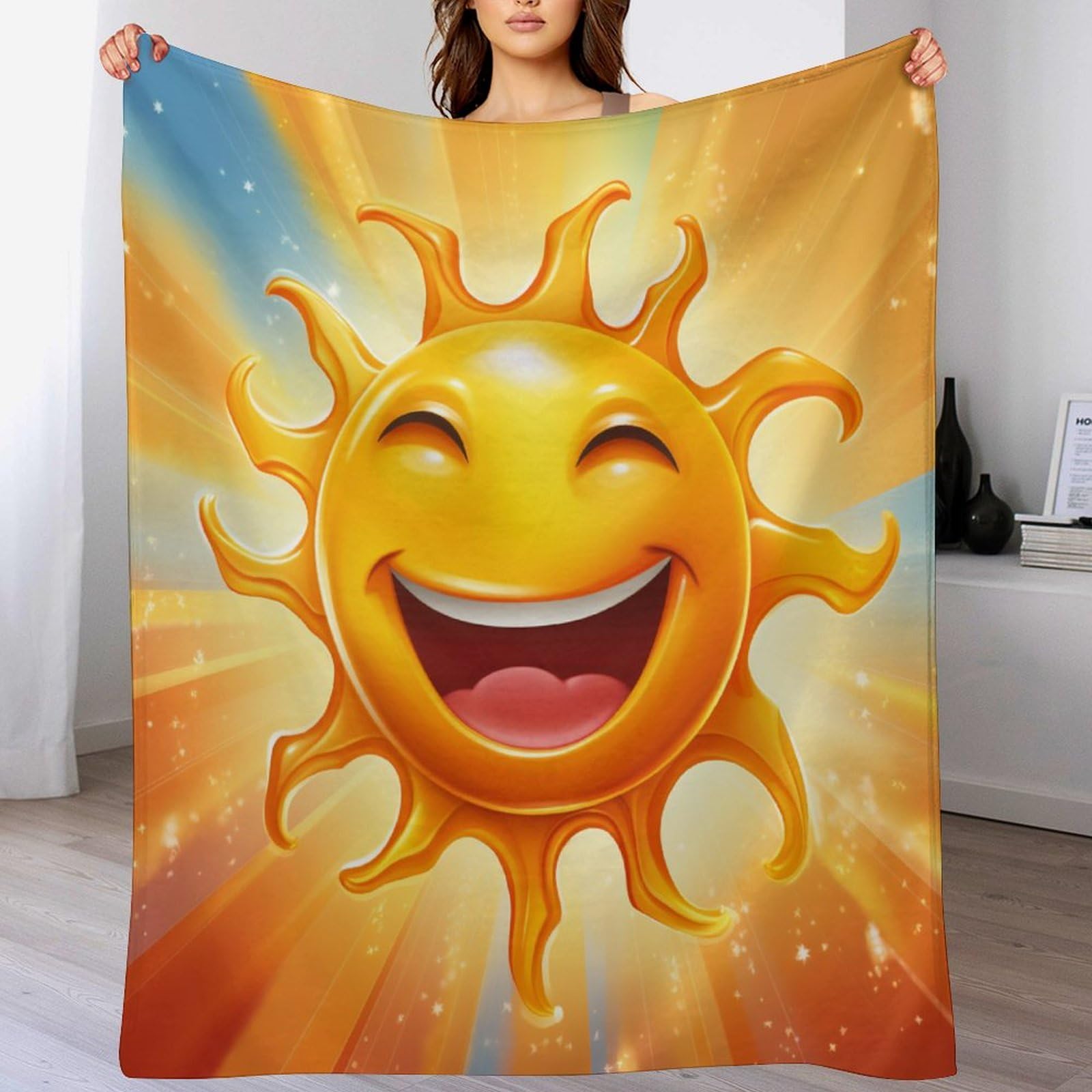 Couverture polaire soleil en tissu peluche extra doux pour envelopper vos nuits de tendresse