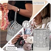 Vista 7 de TOGETRUE Bolsa de Hilo, Pequeña Bolsa de Tejido y Ganchillo, Bolsas de Almacenamiento de Hilo Portátiles Organizador para Proyectos de Ganchillo