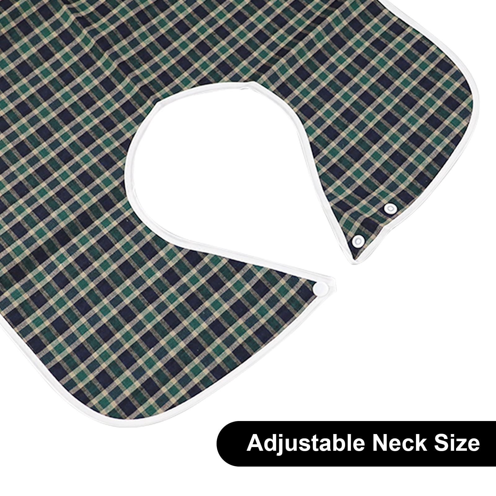 ZCYKJ 2 Pack Washable Adult Bibs for Elderly Reuasable Adult Dining Bibs for Eating for Men Women - Image 4