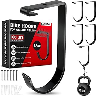 Bike Hooks for Garage Ceiling Mount Rack, Add on Storage Flat Hook Accessory Overhead
