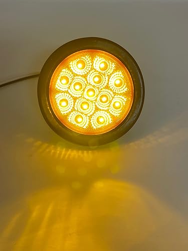 Miniatura 9 de Kit de 10 luces LED redondas ámbar de 2.5 luces de marcador lateral, 13 diodos, con ojales, alambre, coleta, camión, remolque, Rv, montaje