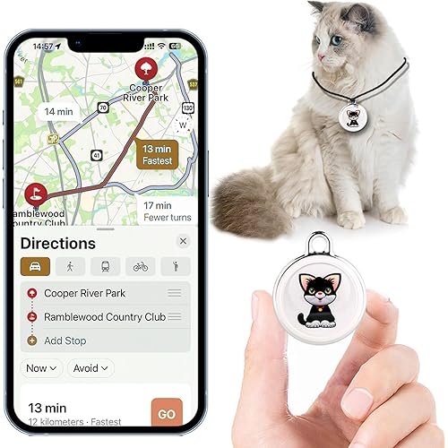Mini Dog Tracker-Cat Tracker Collar-Pet Tracker-GPS Tracker for Dogs |for Android and iOS Universal | No Monthly Fee | Waterproof | Works with Any Collar