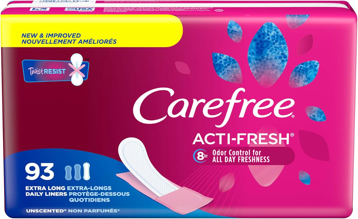 Carefree Acti-Fresh Body Shape Pantiliners Extra Long Unscented – 93 Count Carefree Acti-Fresh Body Shape Pantiliners Extra Long Unscented – 93 Count