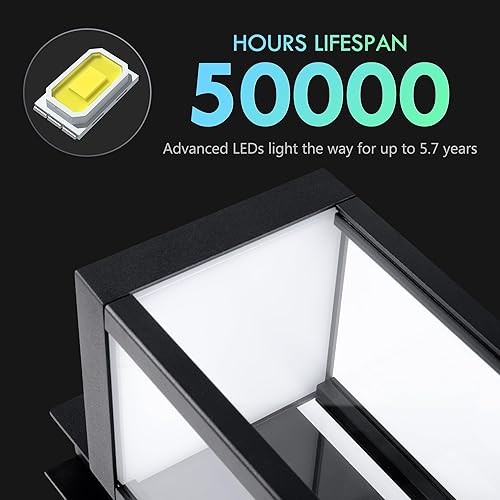 Miniatura 2 de Inowel Farol de pared para exteriores, luz LED frontal para porche, color negro para garaje, casa IP54, impermeable, aplique de montaje en pared con