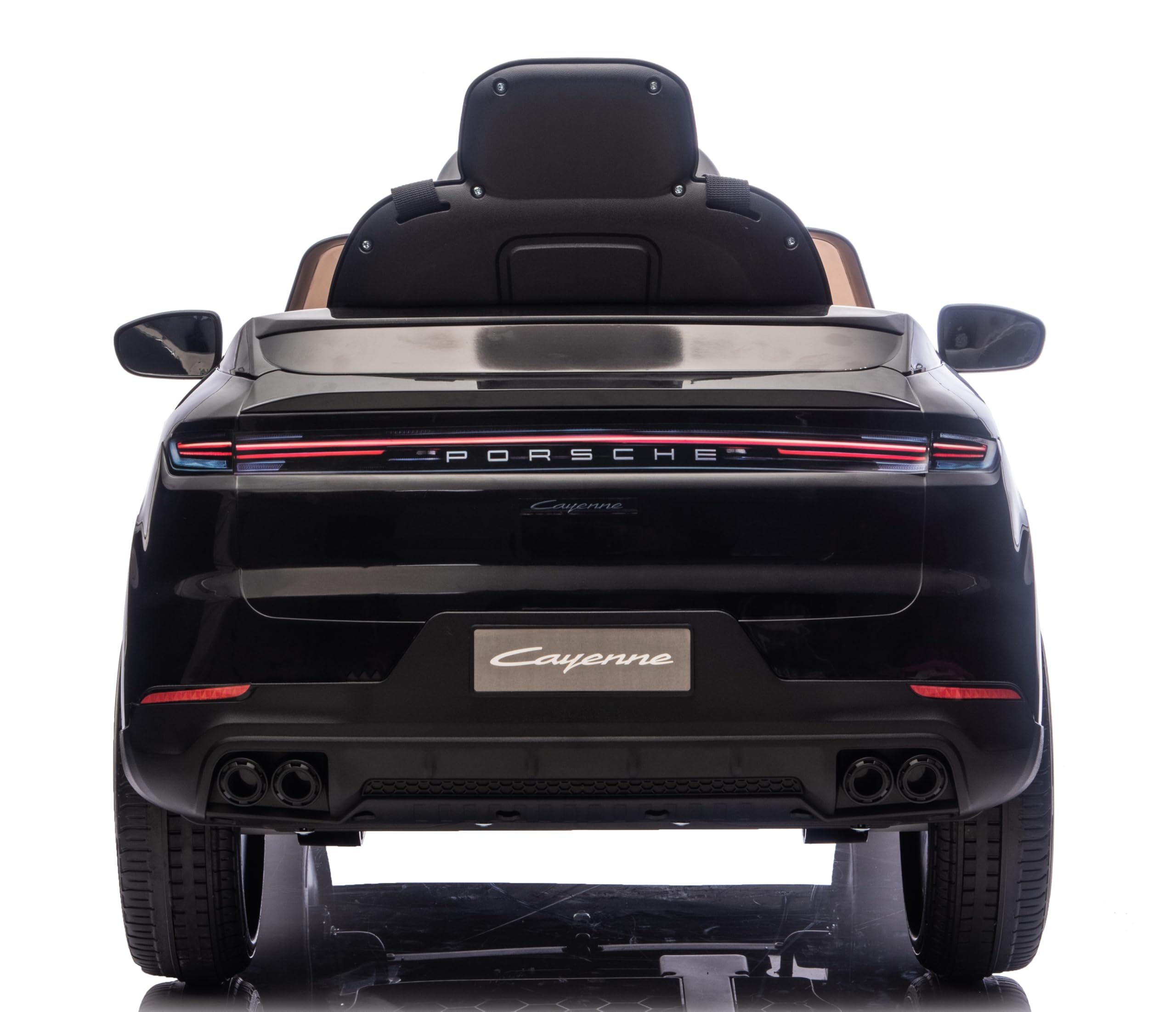 Porsche Cayenne Macchina Elettrica per Bambini 12V con Telecomando Cintura a 3 Punti Fari a Led Bluetooth Auto Elettrica Full Optional Nero