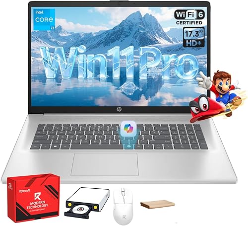 Miniatura 9 de HP Computadora portátil 17, Intel 8-Core i3, pantalla antirreflejo, 16 GB de RAM, SSD de 512 GB, Windows 11 Pro, teclado numérico, Copilot AI,