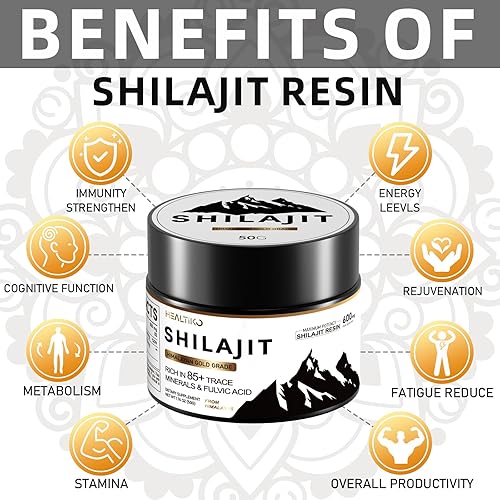 Miniatura 3 de Shilajit - Resina Shilajit orgánica pura del Himalaya, 600 mg de potencia máxima, grado dorado, Shilajit, natural, auténtico, con más de 85