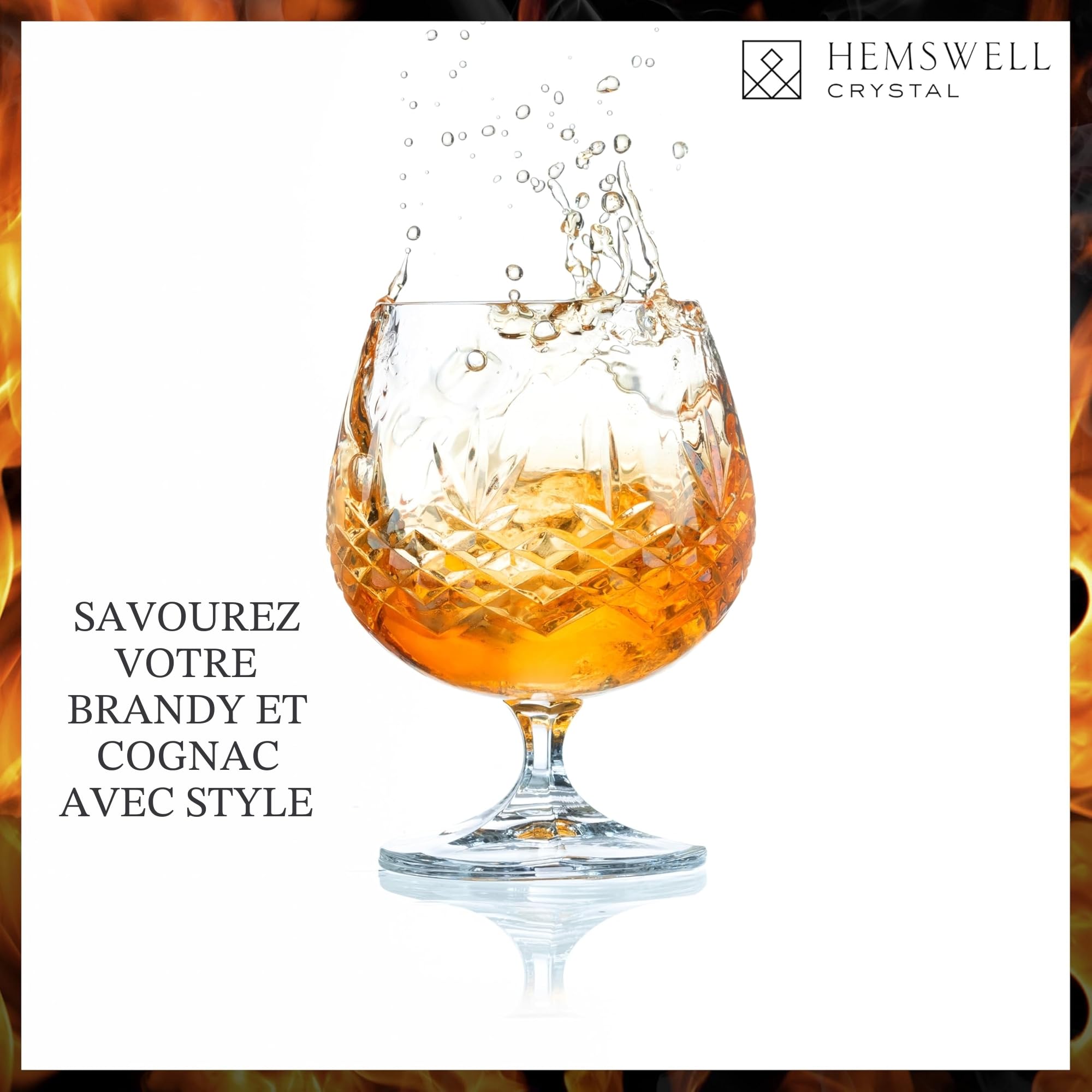 Wicklow Verre à cognac en cristal taillé avec boîte de présentation pour cognac 250 ml