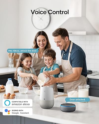 Miniatura 3 de Juego de cerraduras inteligentes para puerta delantera, cerradura WiFi para puerta delantera, sin llave, cerrojo de seguridad electrónico