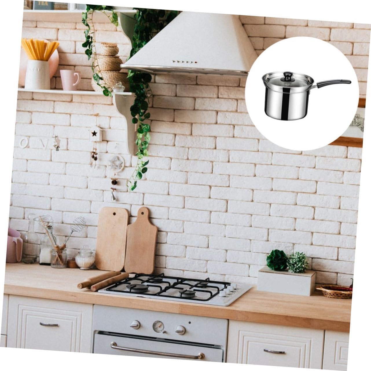 VOSAREA Efficient Ramen Noodle Cooker Stove Top Deep Fryer Basket Pot Strainer Lid Kitchen Essential