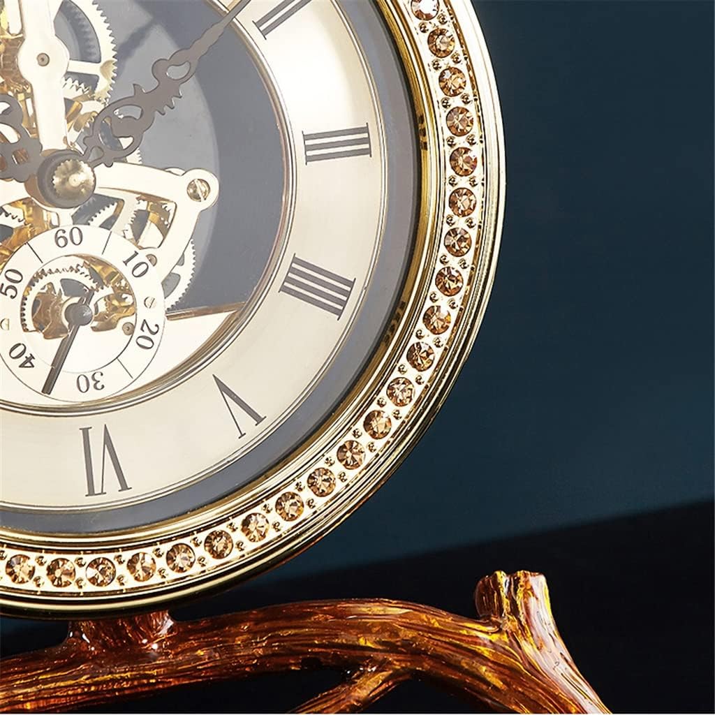 FMURY Enamel Desk Clock Living Room Perspective Gear Clock Desk Decoration Desk Clock Jewelry Ornaments