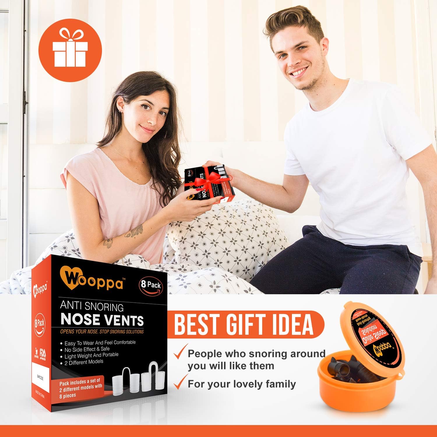 Wooppa Snoring Solution - Anti Snoring Solutions - Anti Snoring Devices - Snore Aids - Nose Vents - Snore Nasal Dilators - 8 Pack - Snore Stopper Set - Reduce Snoring - Stop Snoring