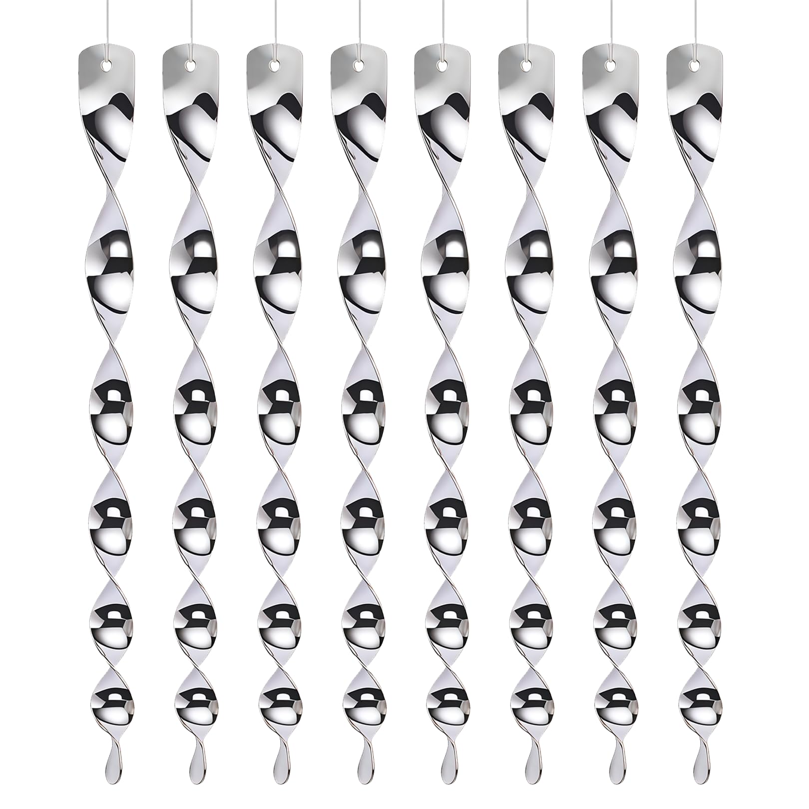 Mtjkkpo 8 Pcs Reflective Bird Deterrent Rods, Bird Scarers for Gardens 30cm