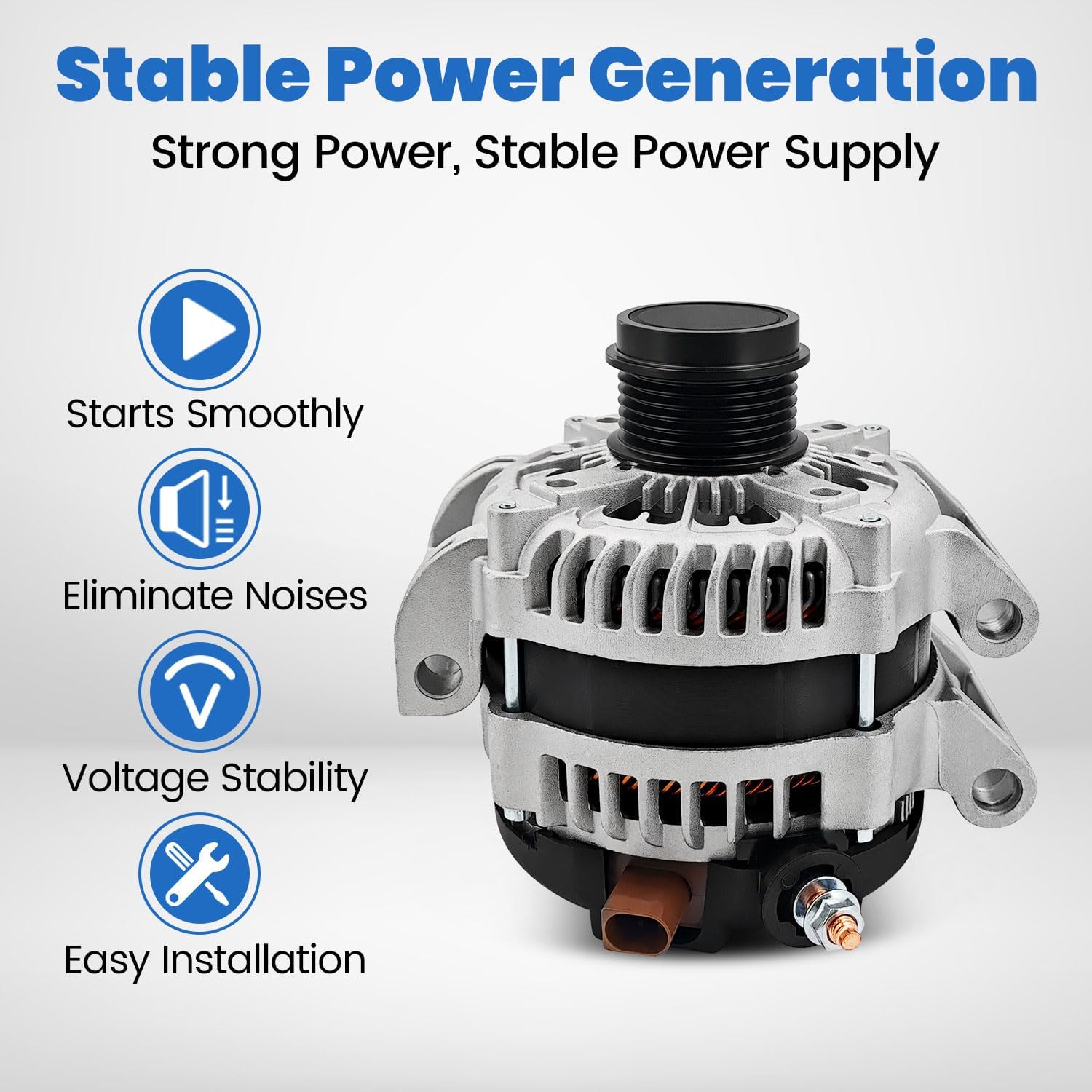 12V 240A Alternator Compatible with Jeep Wrangler Unlimited Sport 2.0L 2019-2023 56029809AA