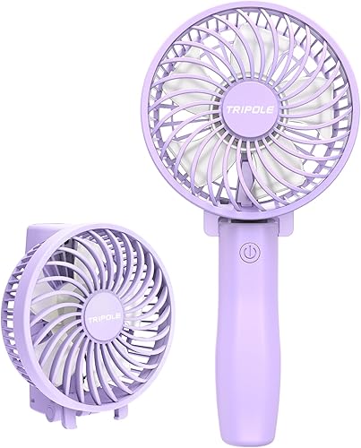 Miniatura 1 de TriPole Mini ventilador plegable portátil de mano, ventilador personal recargable de 3 velocidades, pequeños ventiladores de escritorio USB,