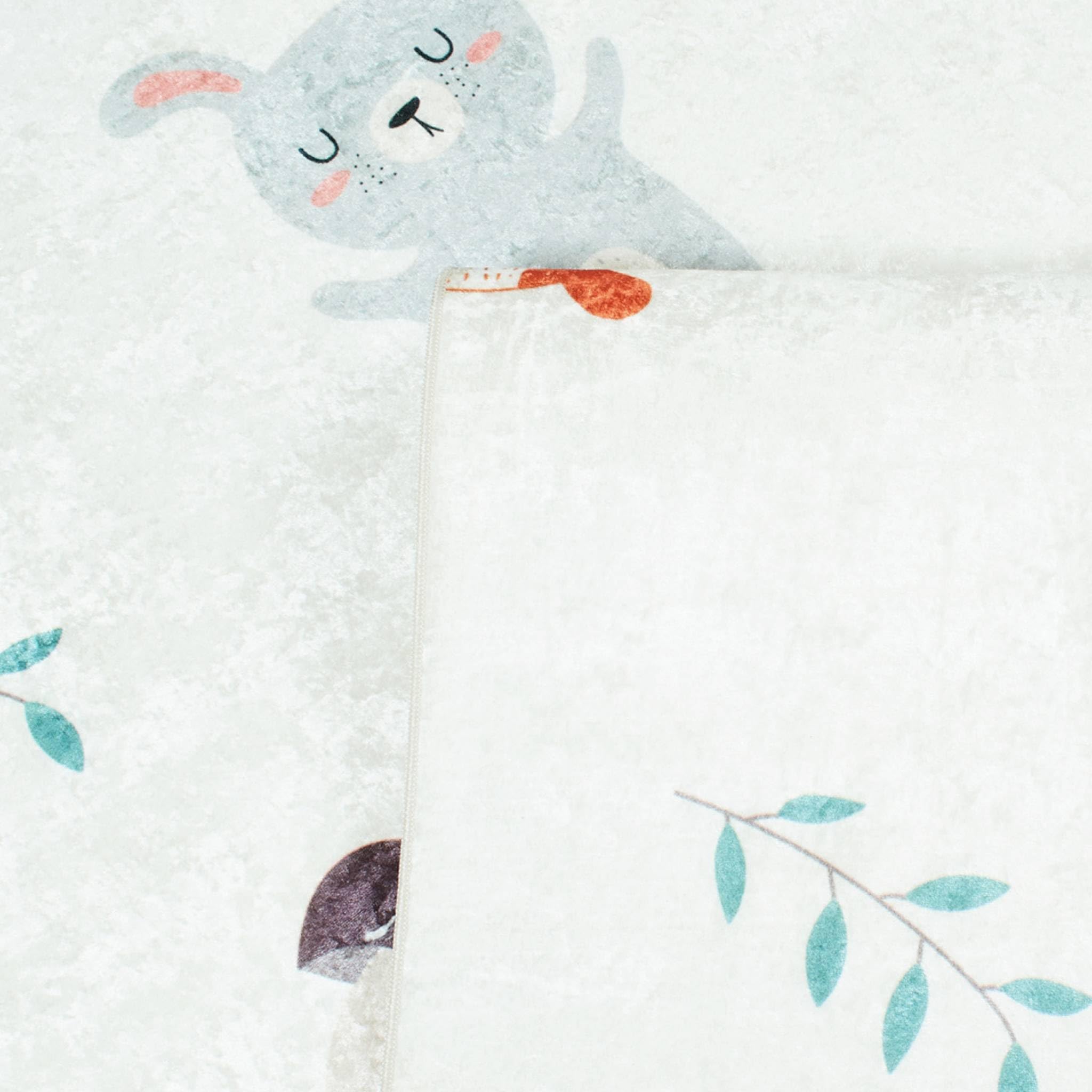 Alice's Garden sweeek - Tapis intérieur Enfant Blanc imprimé Animaux thème automnal 160 x 230 cm - Ravon