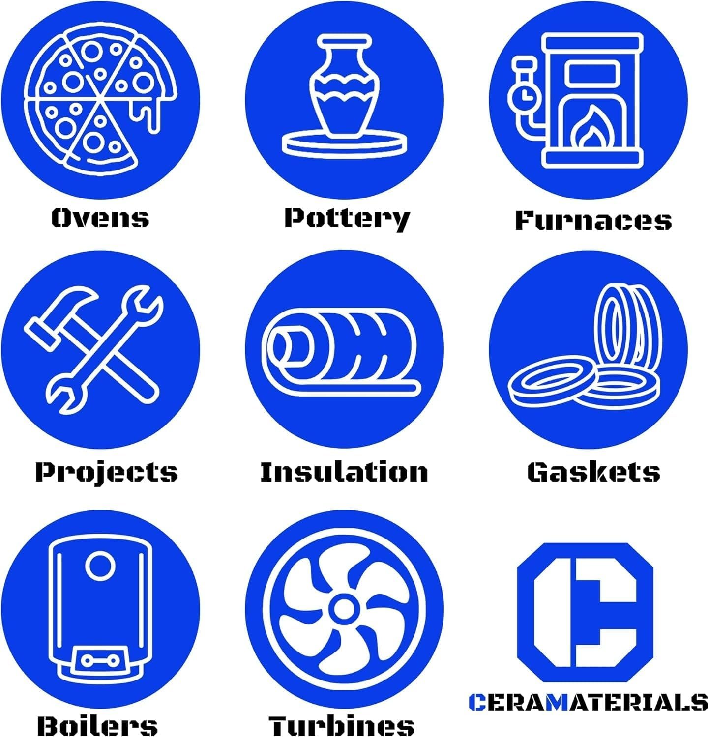 High-Temperature Ceramic Fiber Paper - Insulation Gasket for Kiln, Stove, and Furnace - 1/16" Thick, 24" x 100' Roll