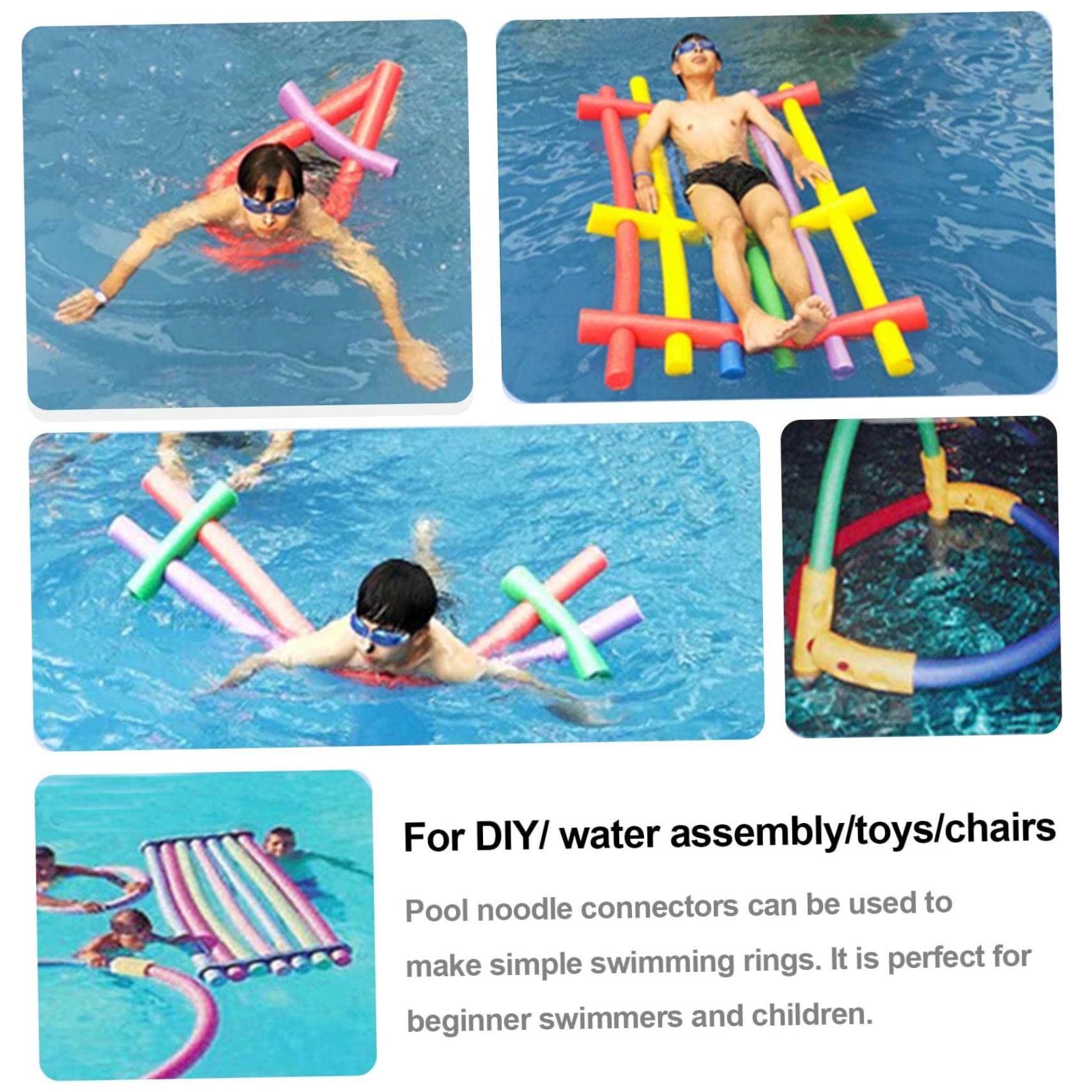 Ayudas para Entrenamiento de natación | Conectores de Fideos para Piscina, ayudas para Entrenamiento de Conectores de Espuma para natación, 2 Piezas