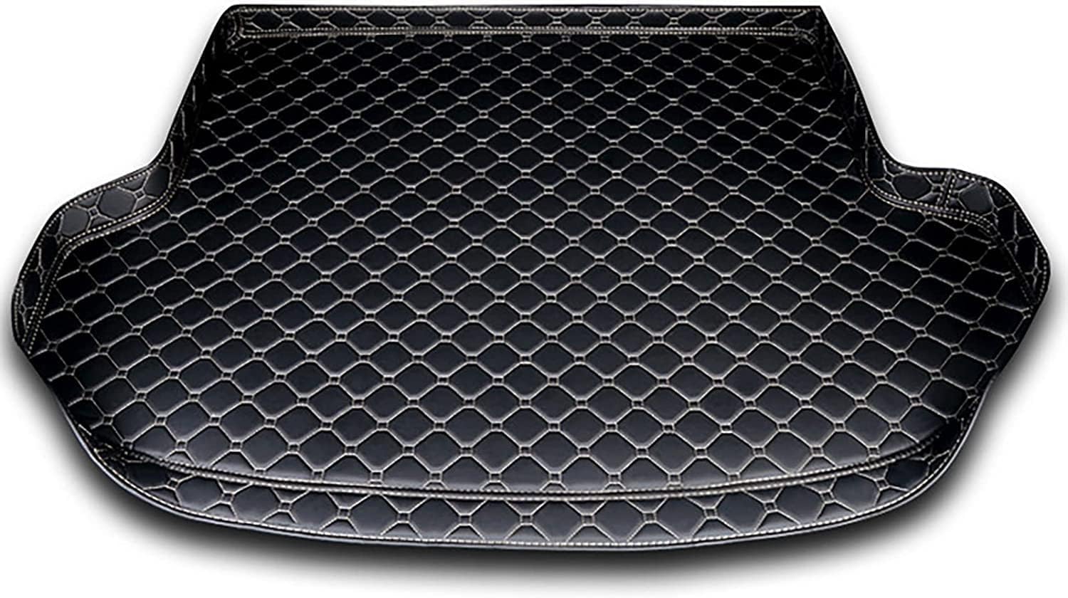 Car Rear Trunk Mats Boot Liner,For V-W Tiguan II Allspace 7-seats 2017-2022,Waterproof Antislip Rear Trunk Protector Mat Anti-Scratch Cargo Tray Liners,D-Black Beige