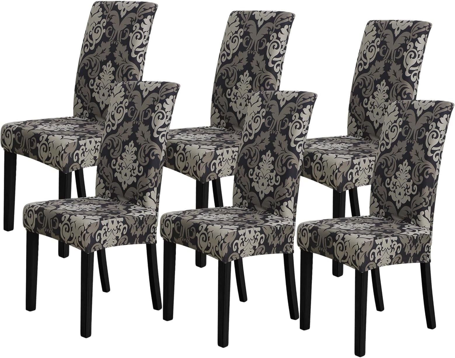 FORCHEER Chair Covers for Dining Chairs Set of 6,Retro Stretch Dining Room Chair Cover Kitchen Parsons Chair Slipcovers (Pack of 6, Retro)