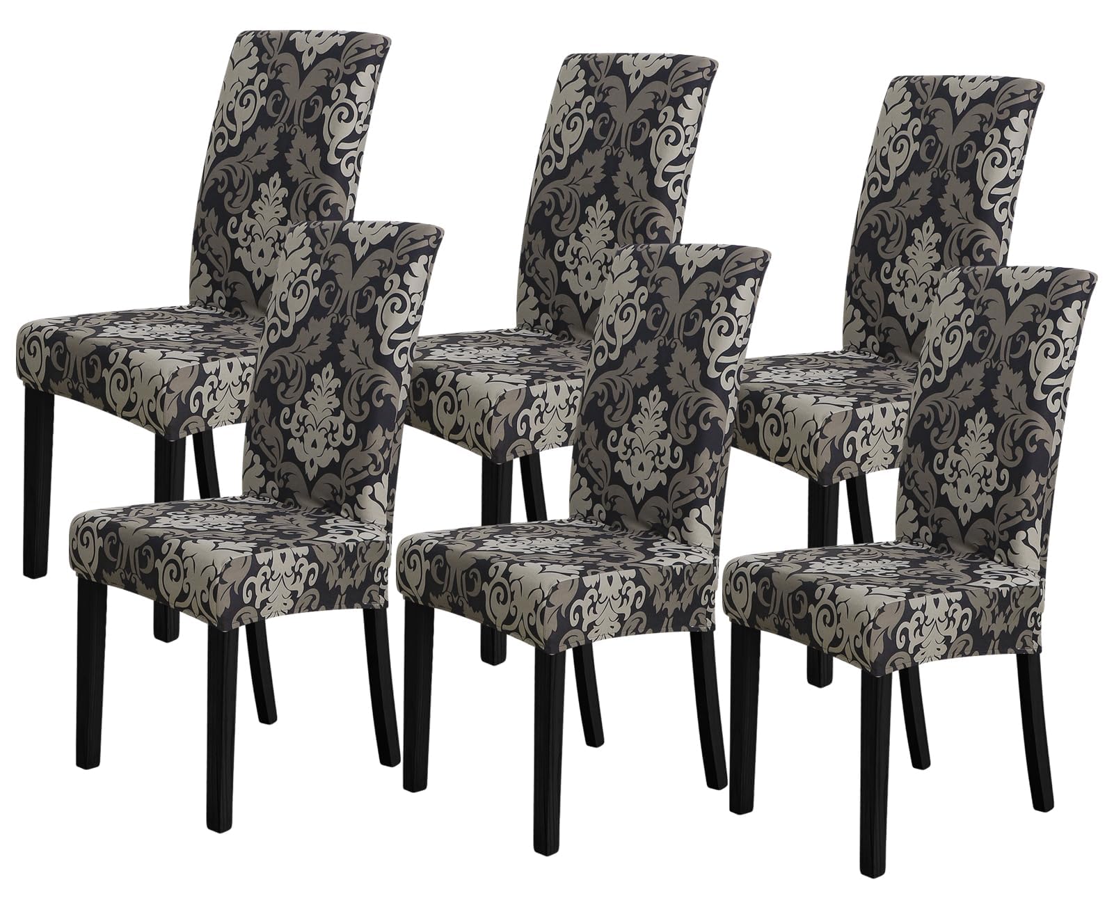 FORCHEER Chair Covers for Dining Chairs Set of 6,Retro Stretch Dining Room Chair Cover Kitchen Parsons Chair Slipcovers (Pack of 6, Retro)