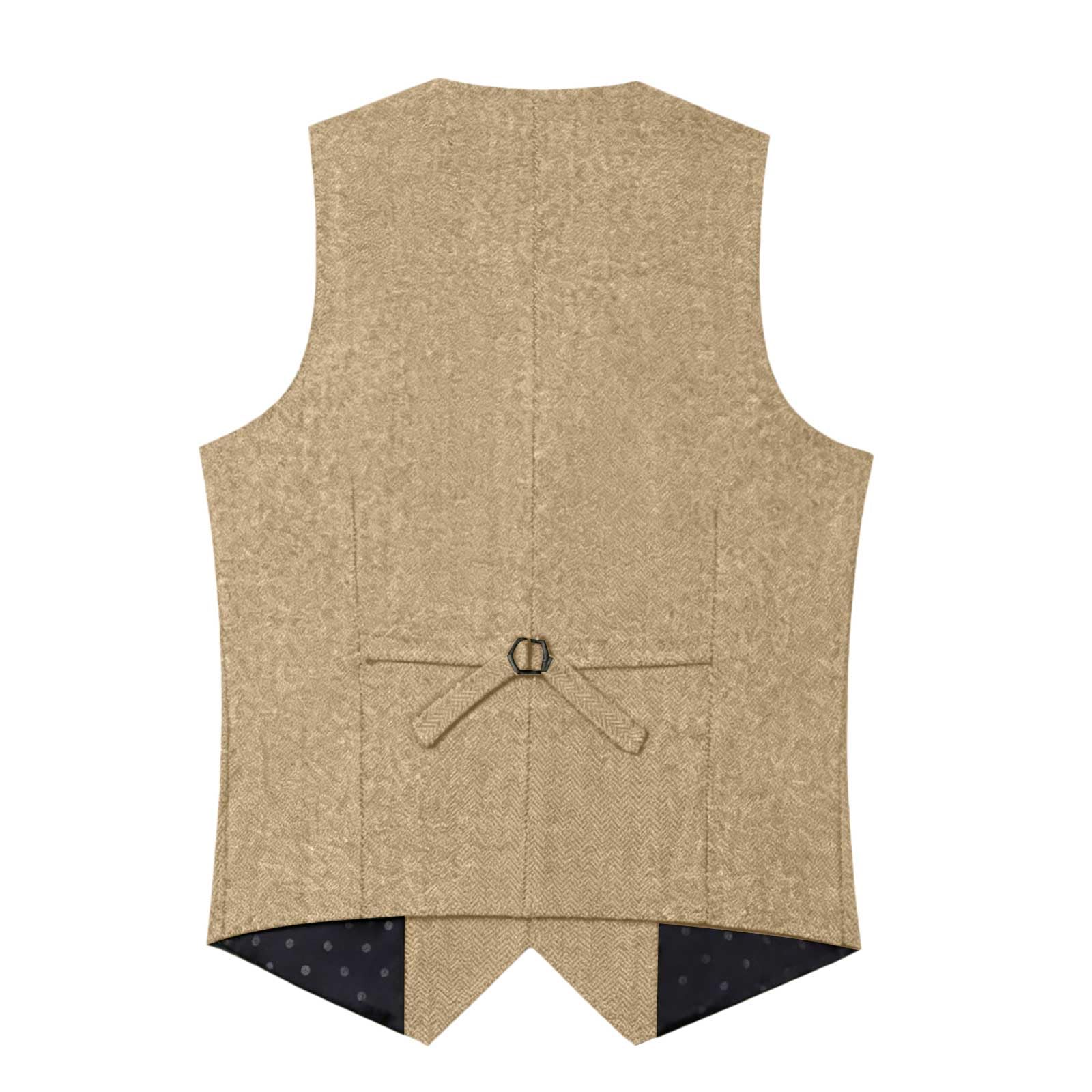 Plus Size Waistcoat Mens Single Breasted Casual Big Tall Beer Festival, c-Beige - Image 6