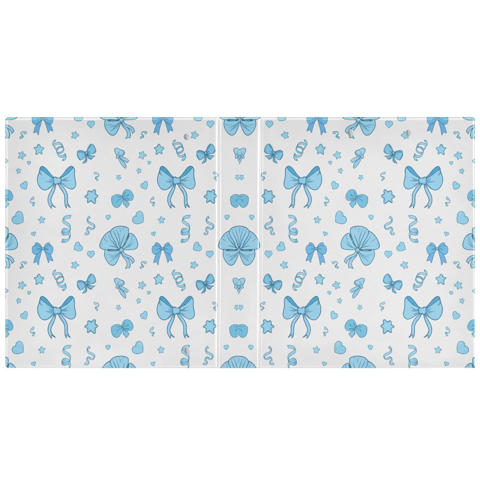 Raccoglitore ad anelli con 3 anelli, 3,8 cm, blu, decorativo, con clip in metallo, formato A4, organizer per casa e ufficio, confezione da 2