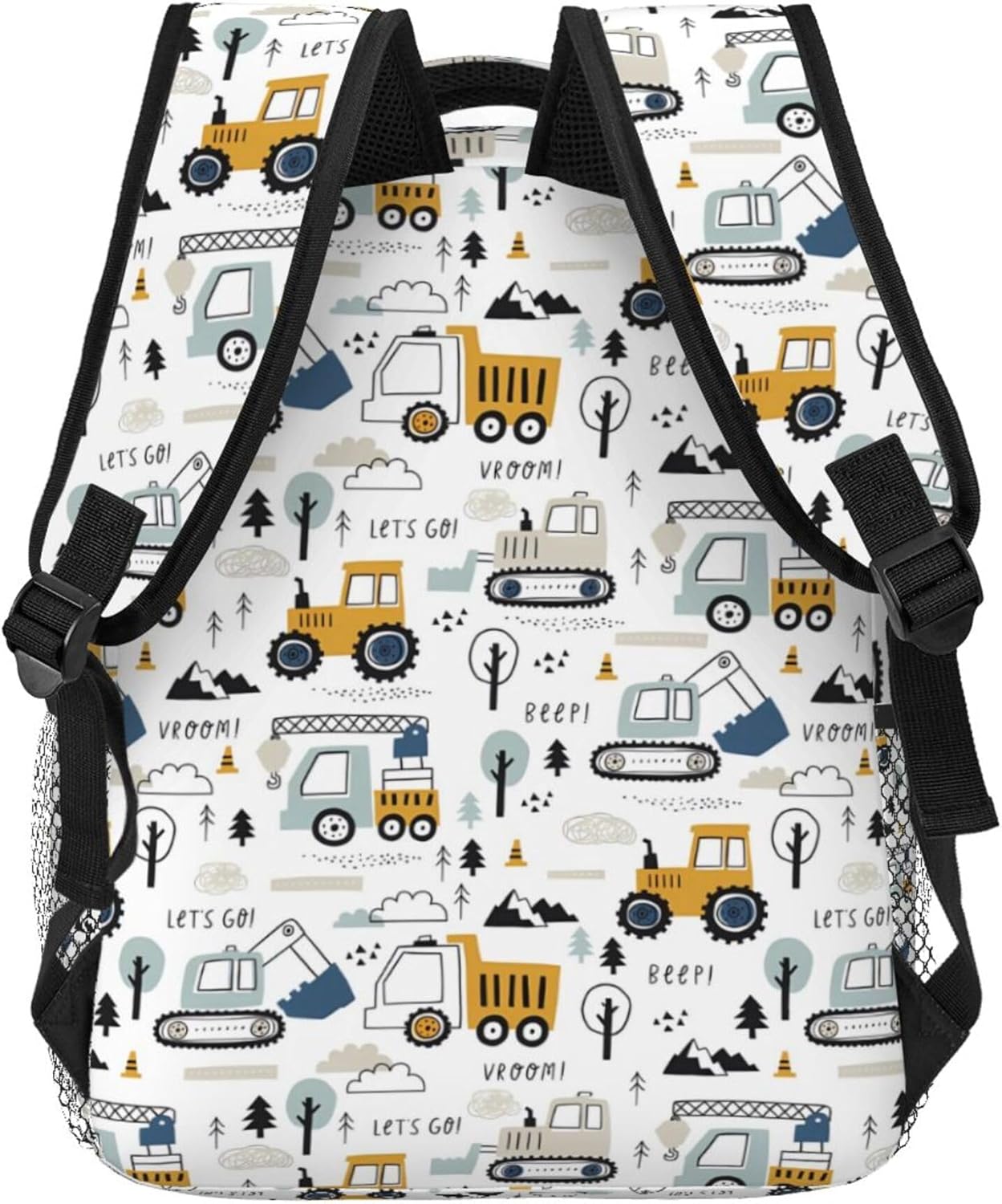 Construction Transport Car School Backpack for Boys Girls Kids 16 Inch Waterproof Strap Adjustable Travel Casual Daypack Lightweight Schoolbag Construction Truck Excavator Bookbag - Image 4