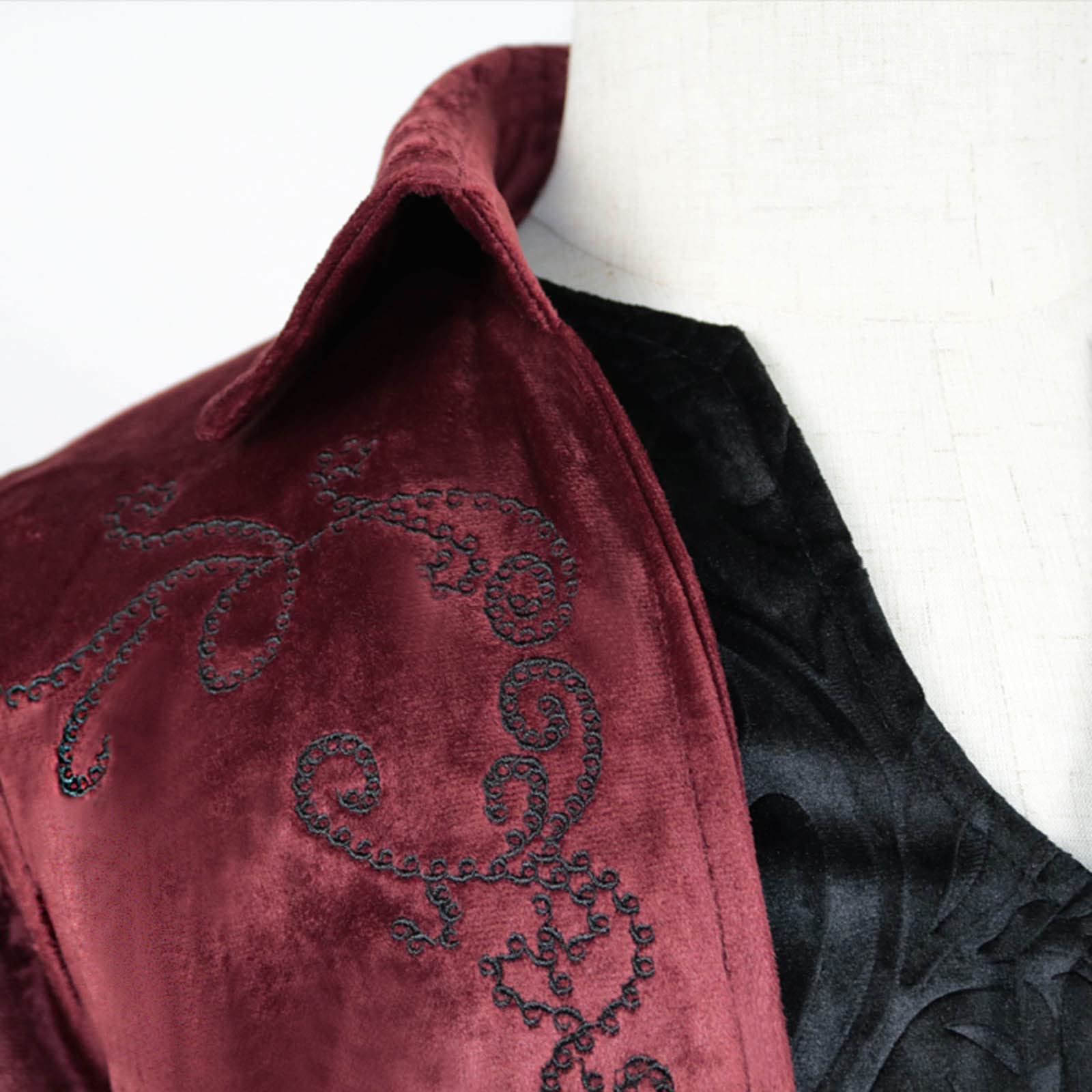 Herren Steampunk Frack Frack Mantel Herren, Smokings Für Herren Mittelalter Renaissance Retro Uniform Einfarbig Steampunk Gehrock Herren Stehkragen Mantel Punk Mäntel Für Karneval Fasching Kostüm