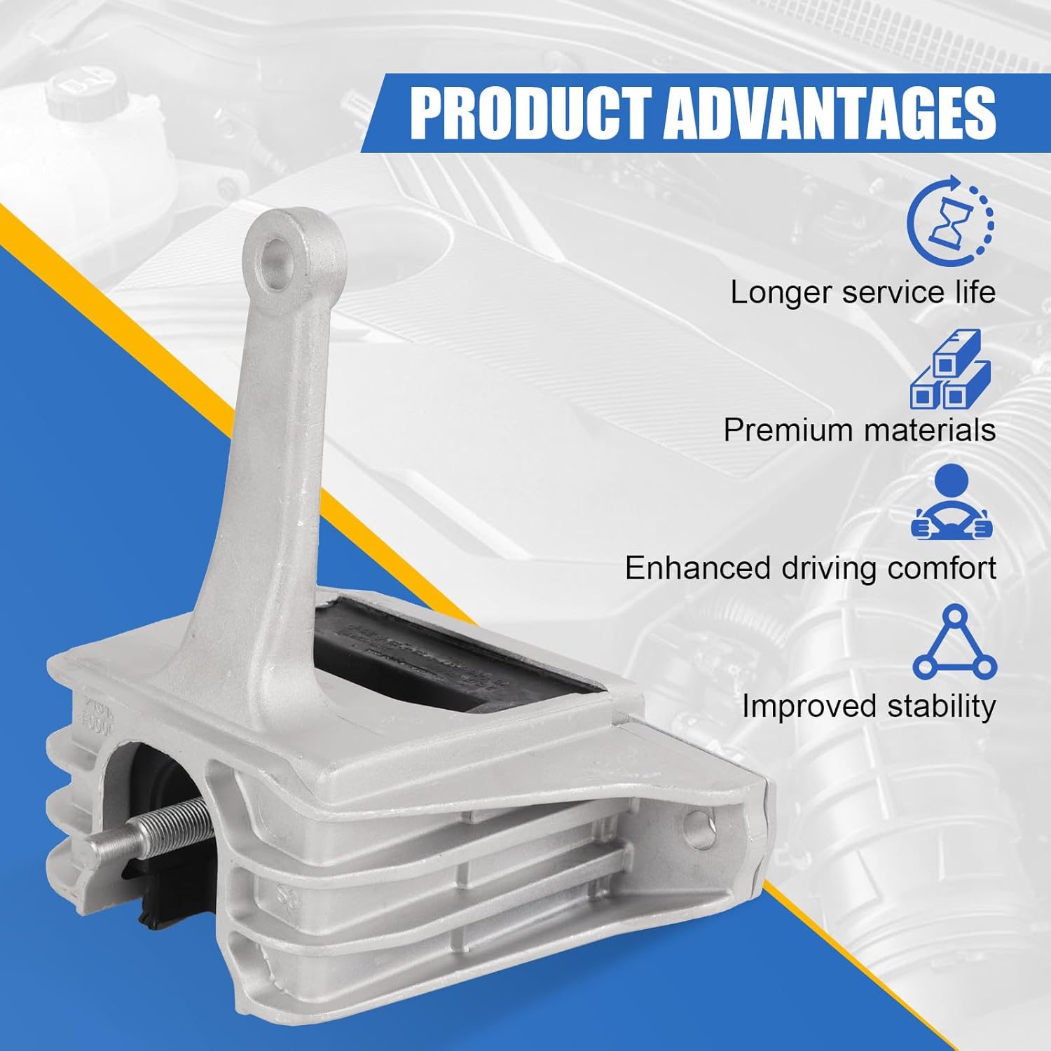 Right Automotive Engine Motor Mount Replacement for Elantra 2017-2020, Kona 2018-2023, Replace 21810-J9000 21810-J9100