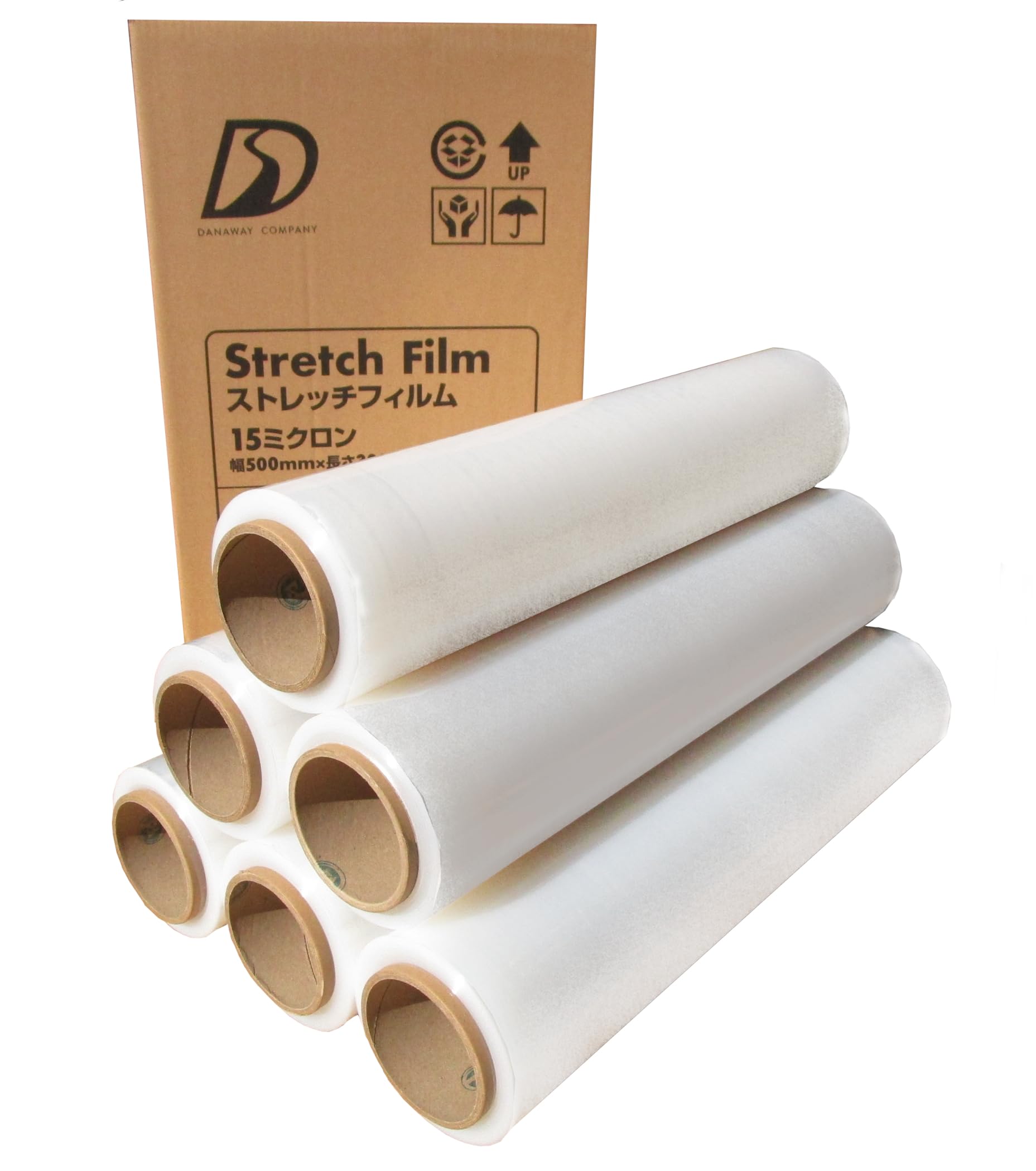ストレッチフィルム 15μ 500mm幅 300m巻 6本入 Amazon.co.jp: 《まとめ買い6巻セット》ストレッチフィルム15