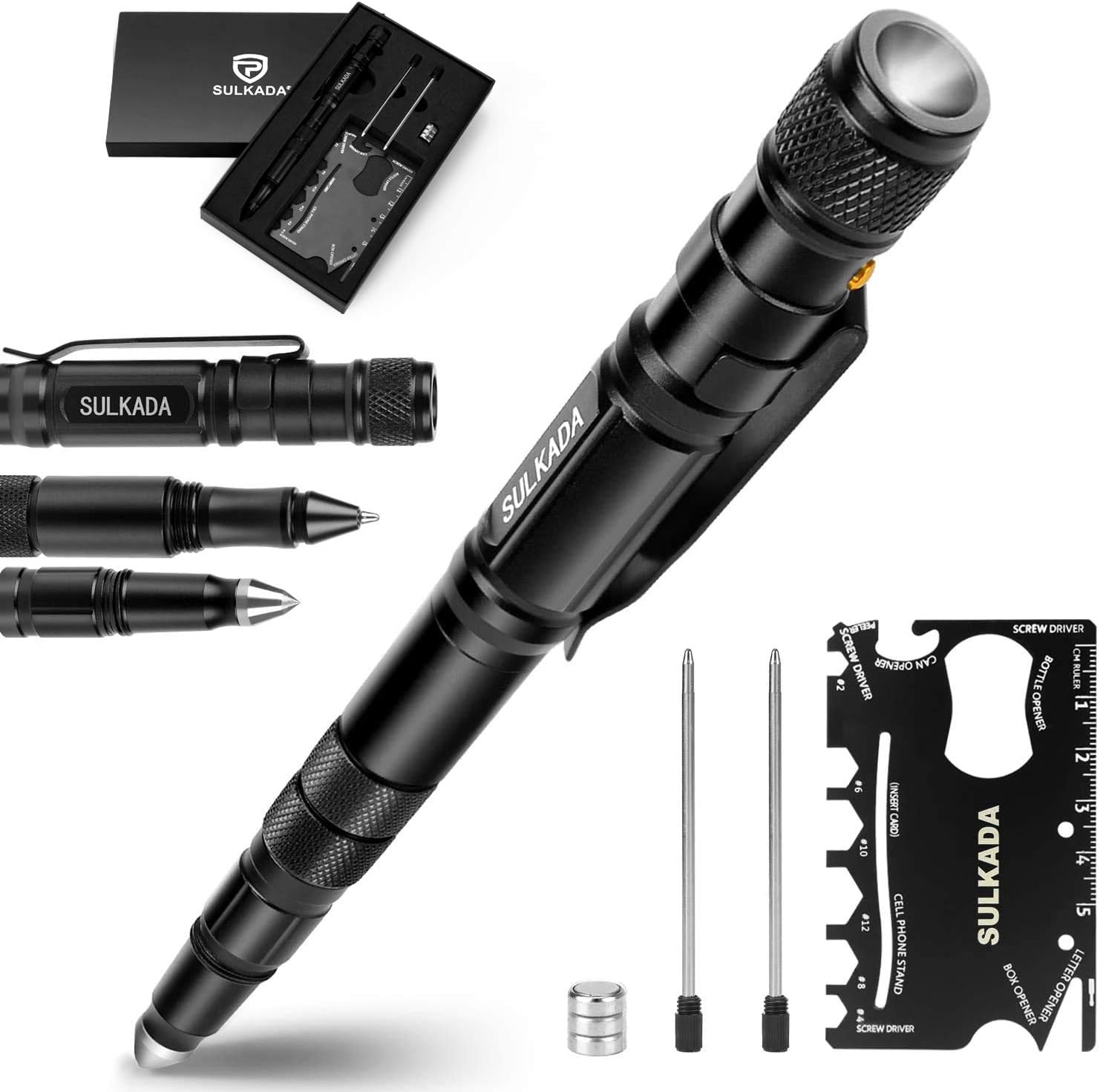 SULKADA Gift for Men Women, Tactical Pen Gift Set, Cool Gadget Stocking Stuffer,Unique Birthday Gift Ideal