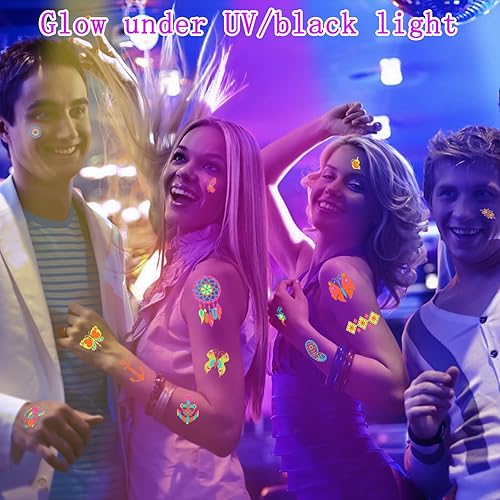 Miniatura 7 de 69 tatuajes temporales de selva para niños, estilo mundial de vida silvestre con purpurina, lobo, tigre, león, panda, búho, serpiente, tatuajes