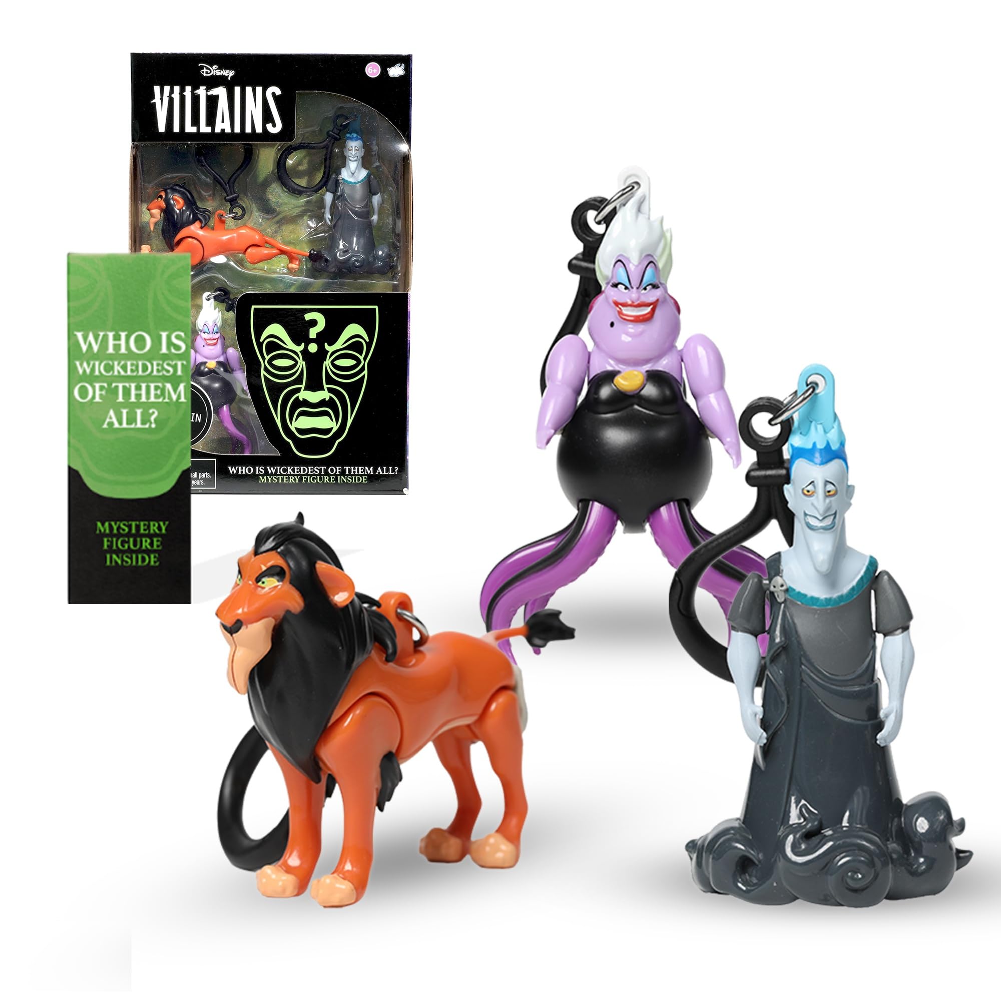 Amazon.com: Disney Villains Chibi in Motion 4-Pack Bag Charms with