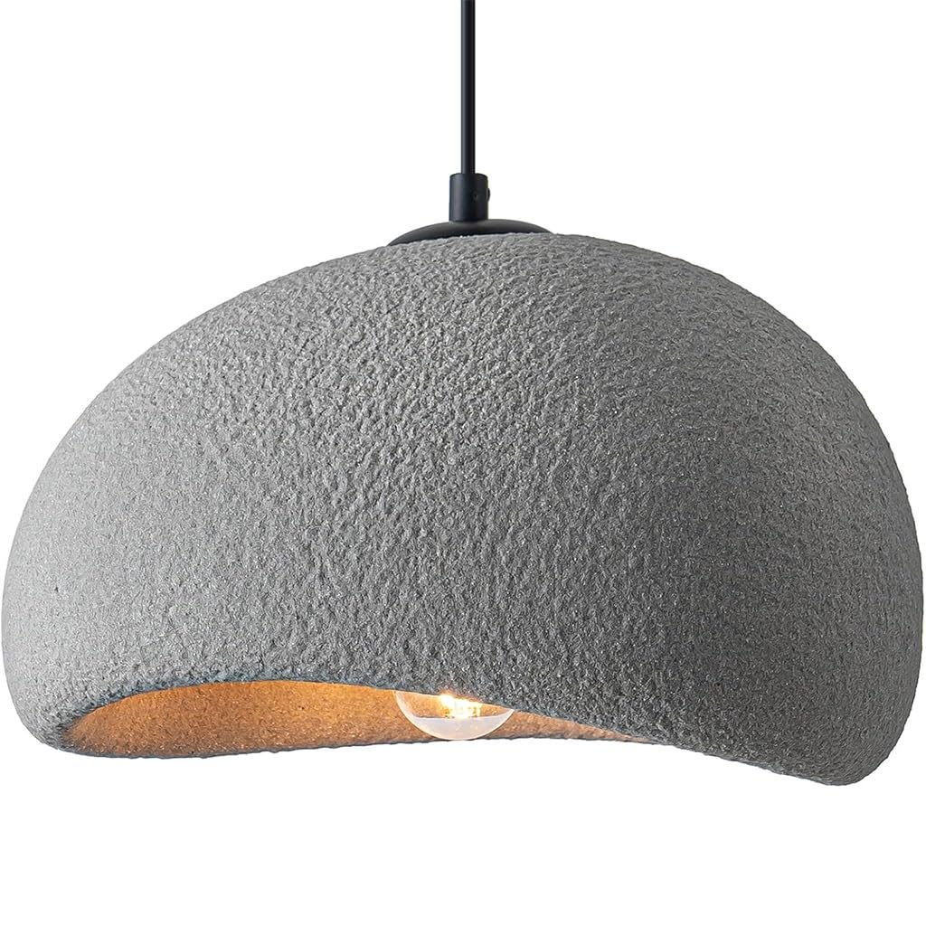 Kreative Wabi-sabi Pendelleuchte E27 3-flammig Moderne Kronleuchter Zementgrau Polyethylen Hängeleuchte Höhenverstellbar Für Esstisch Esszimmer Küche Inselleuchte Heimdekoration(A)