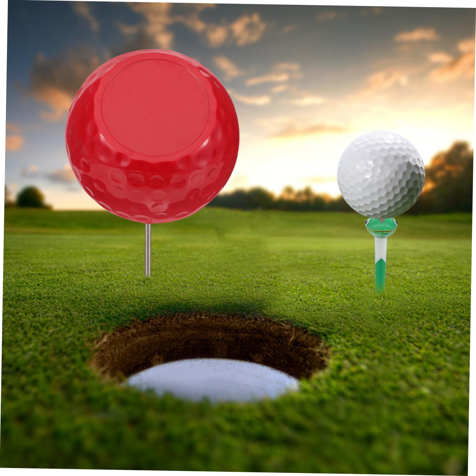 Roter Golf Tee Markierer aus Abs und Metall für Golfabschlag | Bodeneinlage, Golfmarkierungszubehör mit Feiner Verarbeitung, Leicht und Formstabil
