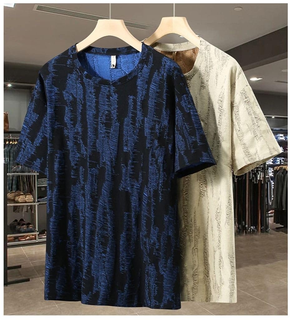 MORISTE Męska koszulka z nadrukiem Plus Size z krótkim rękawem, letnia, casualowa