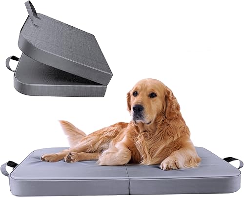 Camas grandes para perros Washagle de 35 x 22 pulgadas, adecuadas para perros de 40 a 45 libras, cama de espuma viscoelástica impermeable para