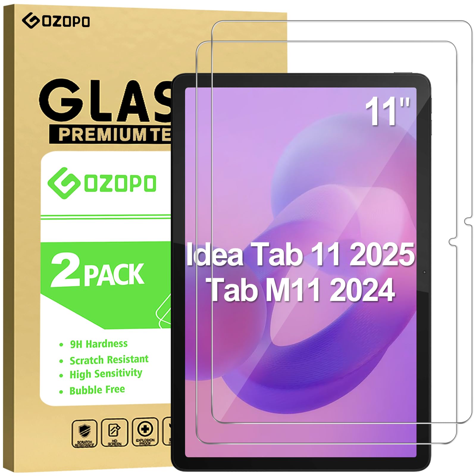 Pack of 2 Screen Protectors for Lenovo Tab M11/Tab K11 (11 Inch) Tablet TB330FU 2024, 9H Hardness Tempered Glass Screen Protector