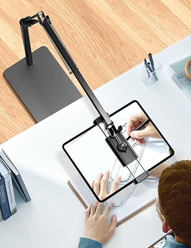 Miniatura 7 de Soporte de piso para tableta con base de 4.2 libras, soporte para teléfono en ángulo de altura ajustable, soporte de teléfono para iPadiPhoneXiPad