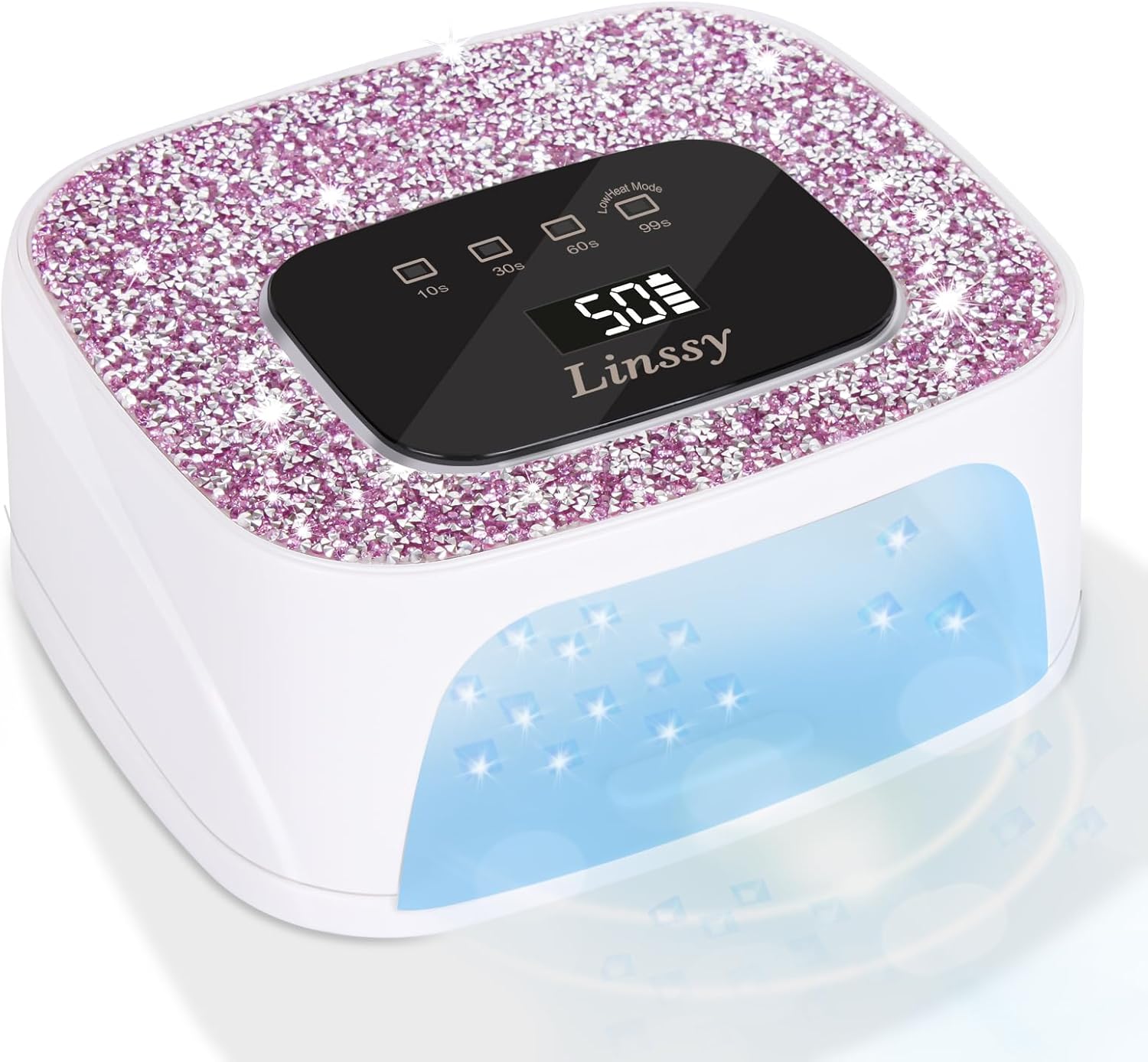 Rechargeable UV/LED Nail Lamp with Auto Sensor, Portable Cordless Gel Nail Dryer Light 4 Timings & Diamond LCD Screen, UV Light for Gel Nails at Home Salon