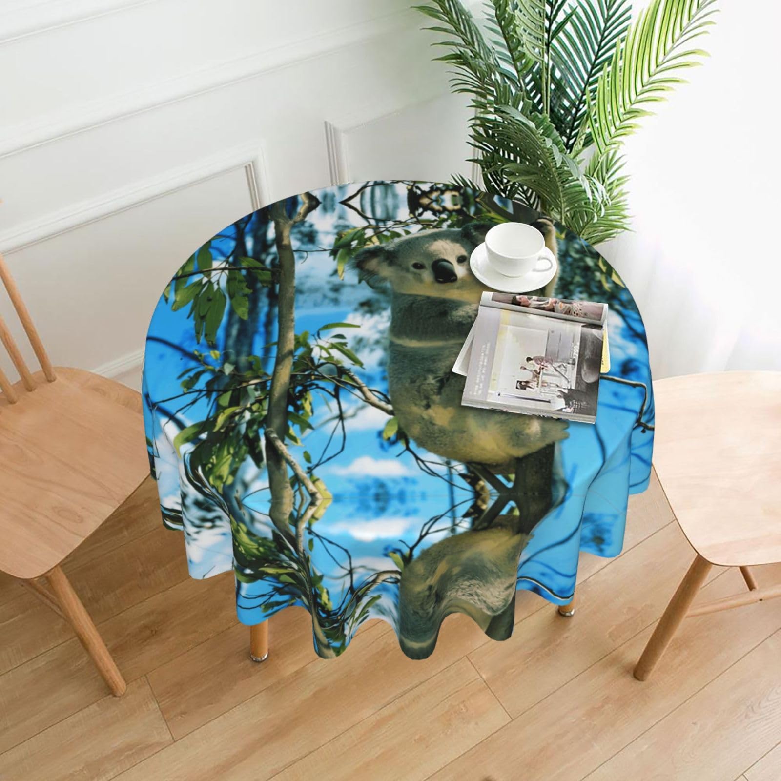 hhxvcv Bear Koala Round Tablecloth – Dining Table Cover