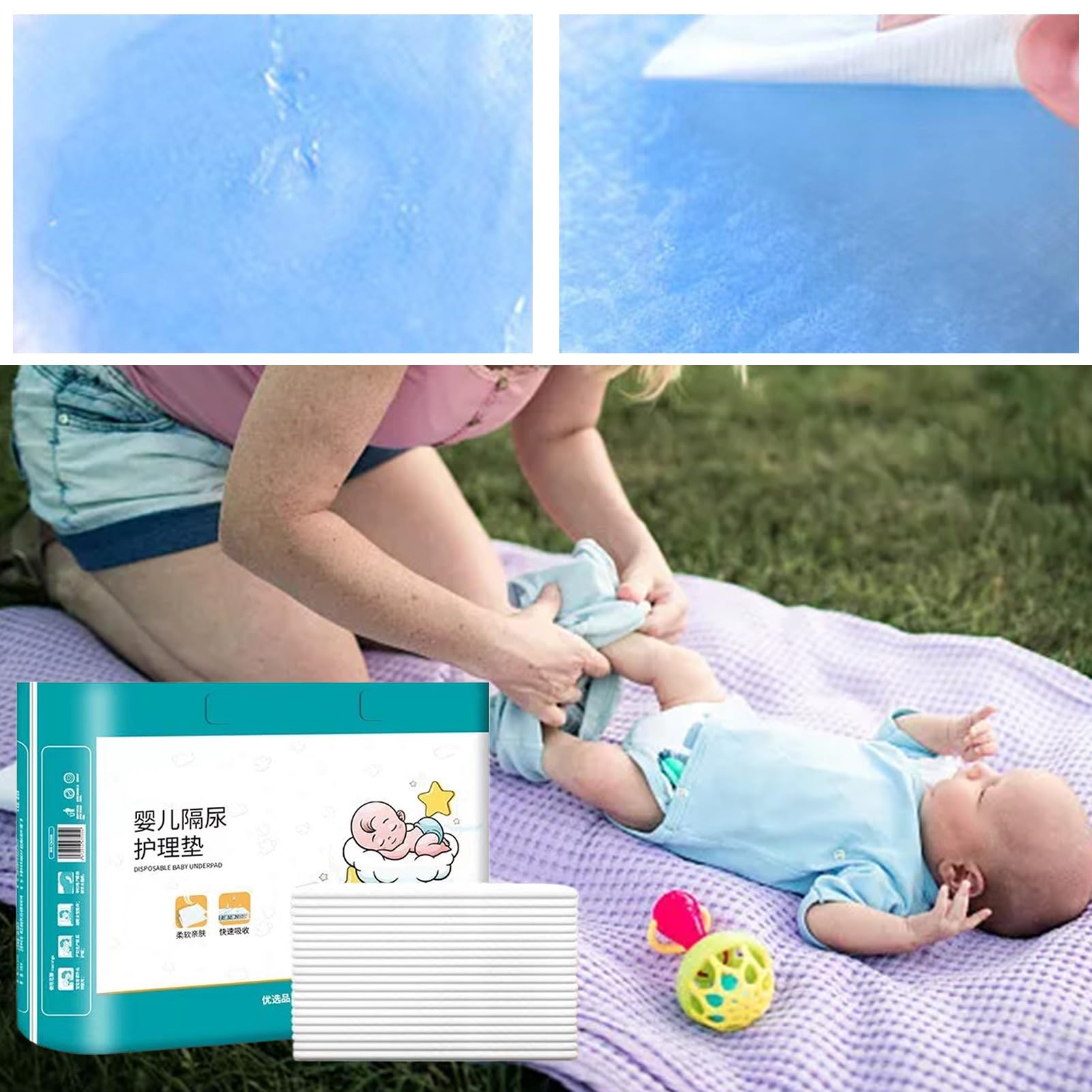 Wickelunterlage Wasserdichte Auslaufsichere Einlagen | 40 Stück Schnell Saugende Wickelunterlage Für Kinder, Und Mädchen, Für Bett, Zuhause, Reise, Kinderzimmer, Autofahrten,